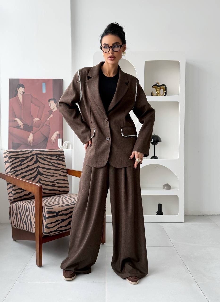костюм брючный 1187 капучино anelli,костюм брючный,брючный костюм mislana 1031 коричневый,костюм с брюками,брючный комплект