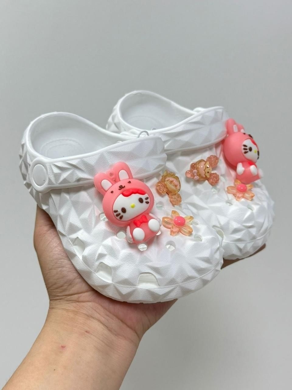 кроксы хеллоу китти,детские тапочки,тапочки для девочек,кроксы с хелло китти,кроксы детские