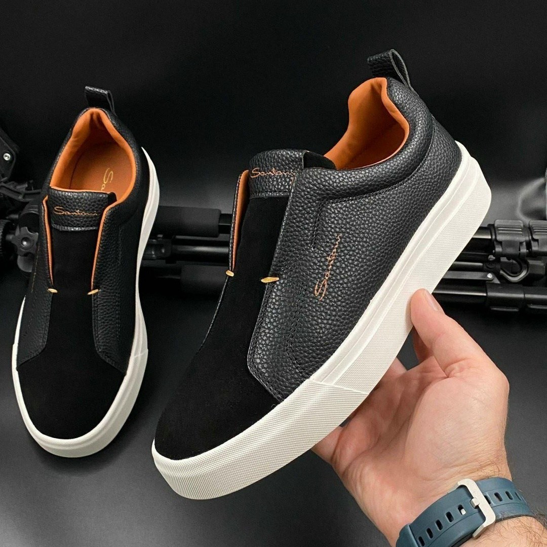 мужские слипоны,слипоны santoni,кеды мужские,мужская ,