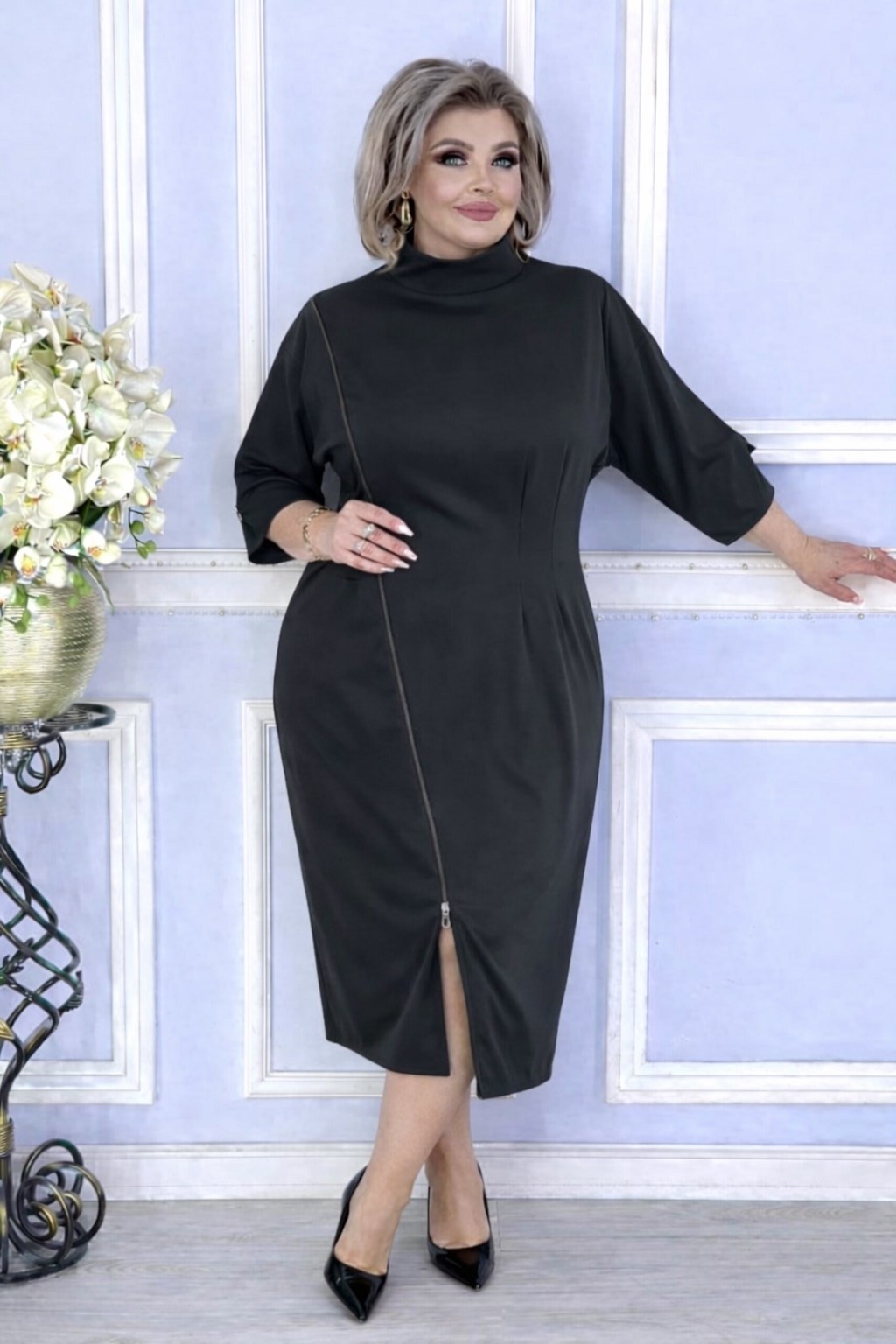 трикотажное платье больших размеров,платье женское, оптом,платья,платье миди