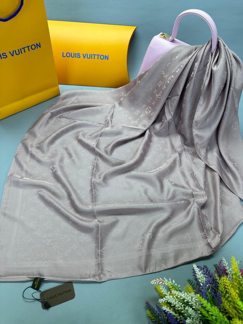 платок louis vuitton,платок из натурального шелка,платок женский,атласный платок,шелковый платок