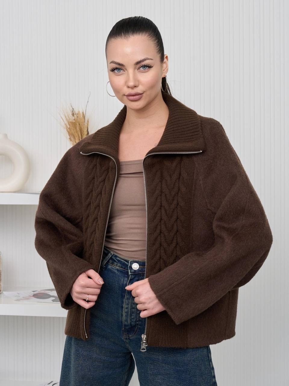 кардиган,кардиган woolook,женская кофта,трендовый джемпер на молнии dina style,свитер женский