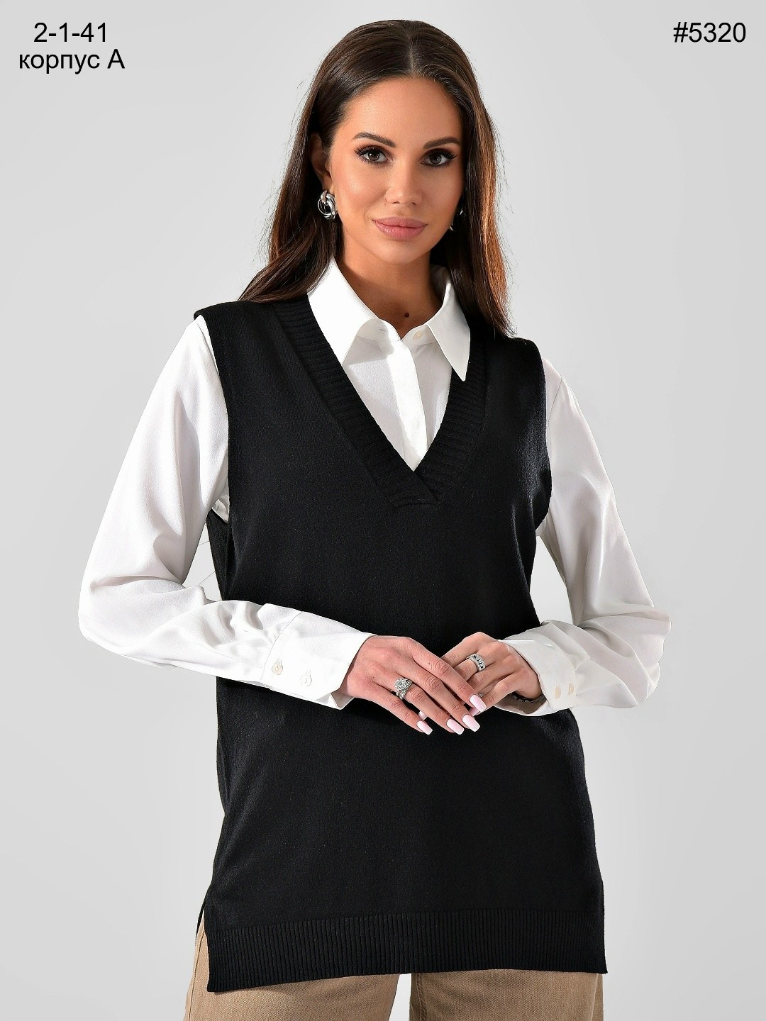 жилет женский ebo style вязаный черный 42-50 ru,трикотажный жилет,вязаный жилет,женский вязаный жилет оверсайз happyfox,жилетка черный трикотажный