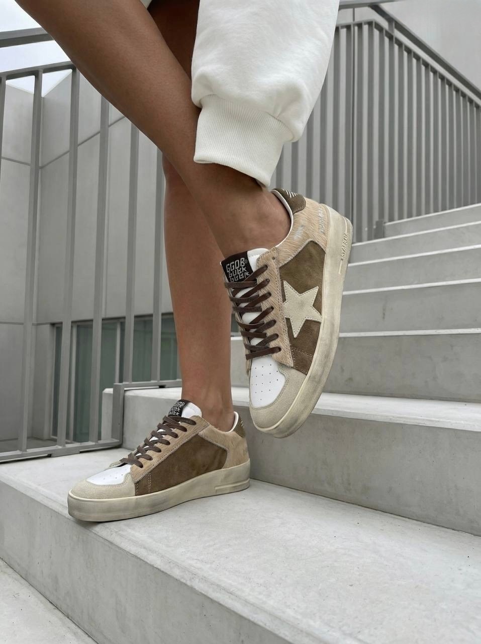 кроссовки golden goose hi star из замши коричневый,,кроссовки golden goose hi star коричневый,кроссовки golden goose,golden goose кеды stardan нейтральный