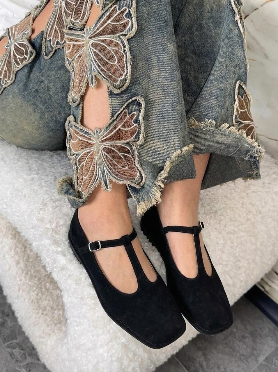 ,женские замшевые балетки с квадратным носом the row коричневые, женская,модная женская ,брендовая