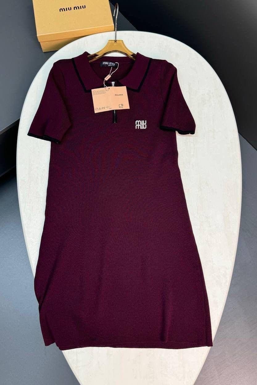 платье трикотажное,платье поло,женская платье,платье,платье бордовое
