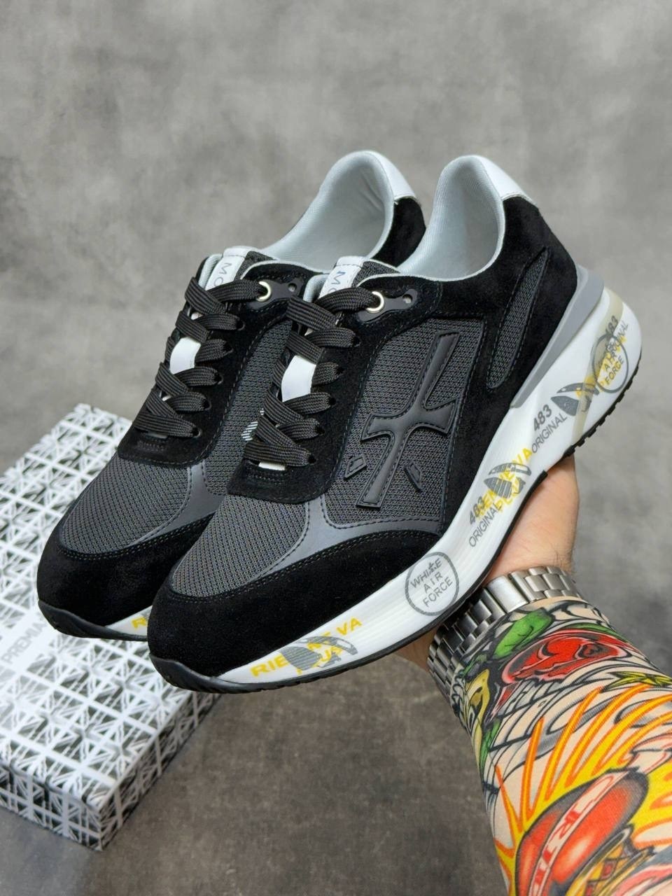 кроссовки мужские premiata,кроссовки premiata,,кроссовки премиата,комбинированные кроссовки premiata