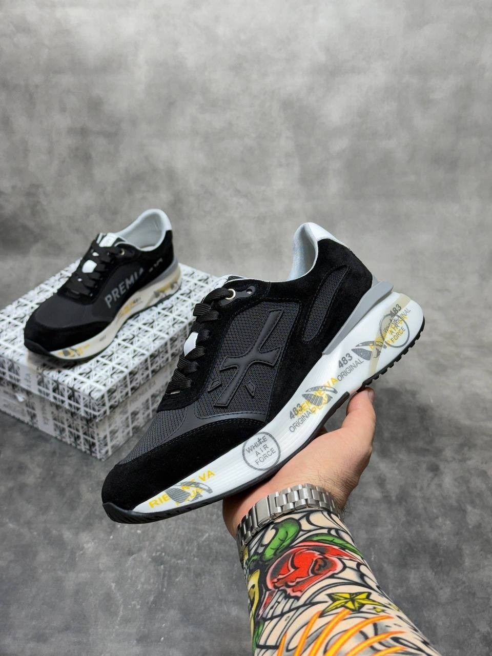 кроссовки мужские premiata,кроссовки premiata,,кроссовки премиата,комбинированные кроссовки premiata