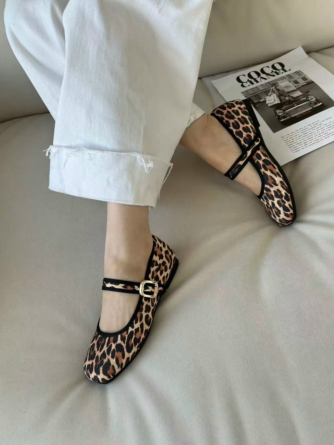 леопардовые балетки,балетки леопардовые летние с квадратным носом и ремешком shatilova m.v.,женские балетки,женская ,балетки леопардовые с квадратным носом