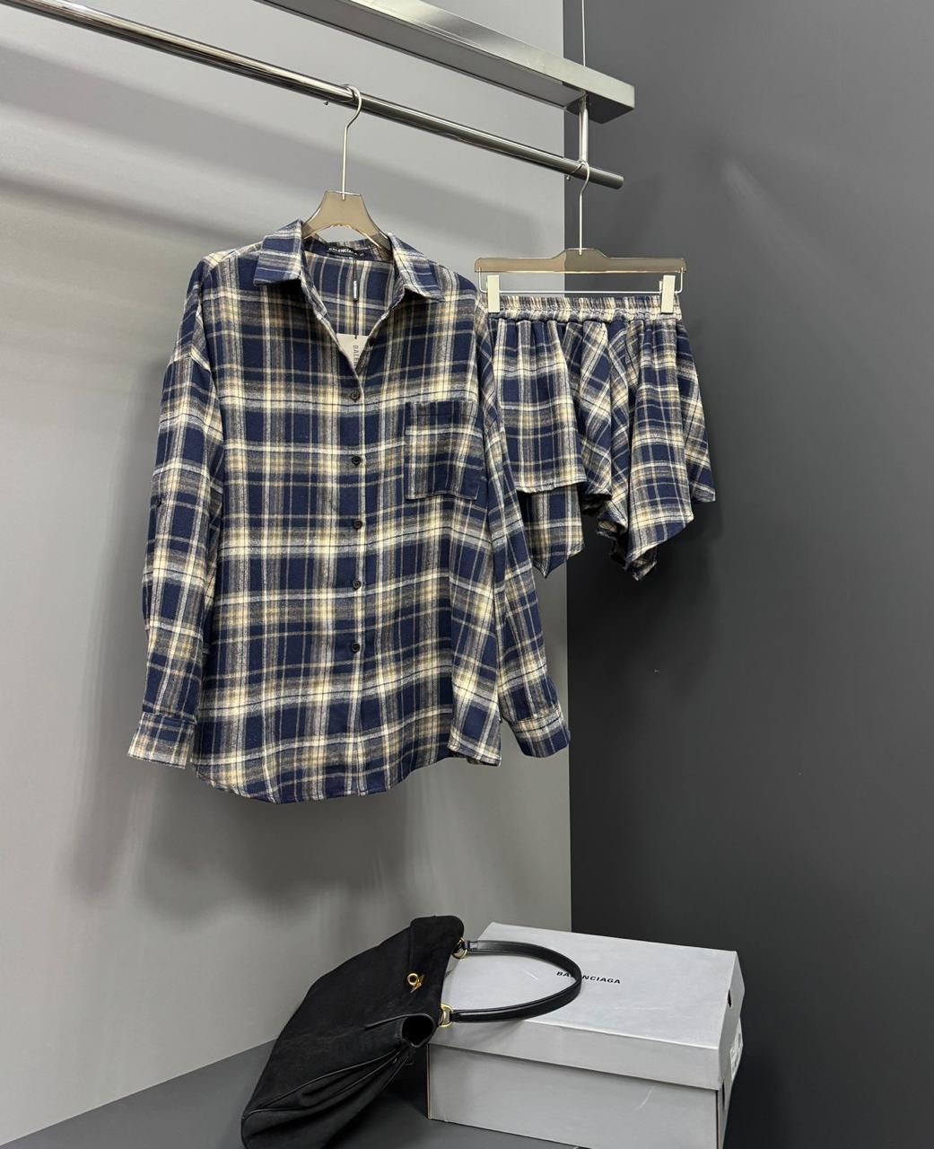 костюм с юбкой в клетку,костюм с юбкой,костюм с юбкой и рубашкой в клетку vi&so 332044247,костюм в клетку,костюм женский с юбкой