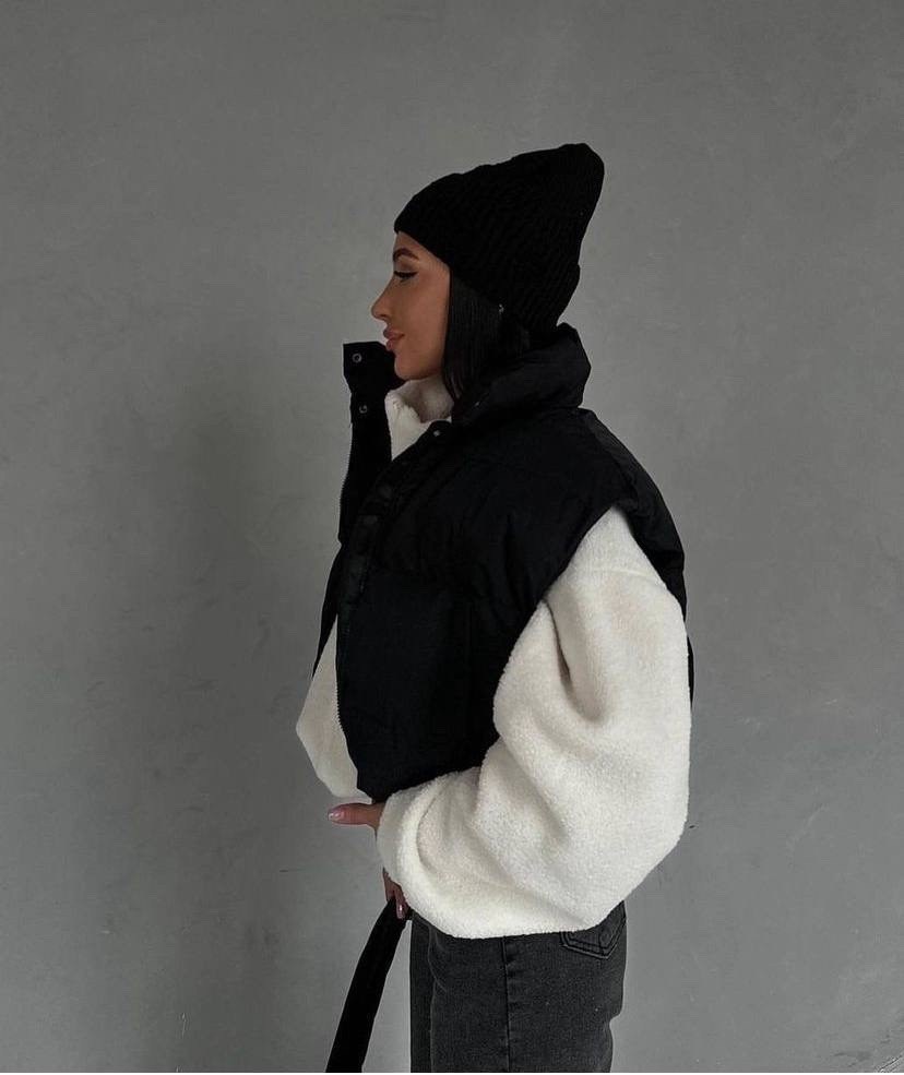 стильная жилетка,женская жилетка,жилетка-oversize коричнева,стильна жилетка oversize,жилетка укороченная