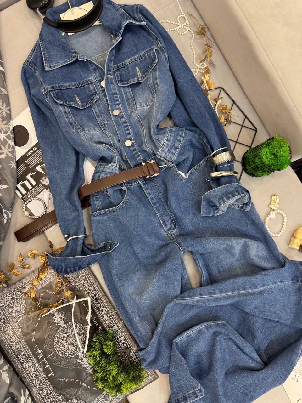 джинсовый комбинезон женский,джинсовый комбинезон,джинсовый слитный комбинезон женский,женский джинсовый комбинезон в стиле ретро,комбинезон женский джинсовый с длинным рукавом
