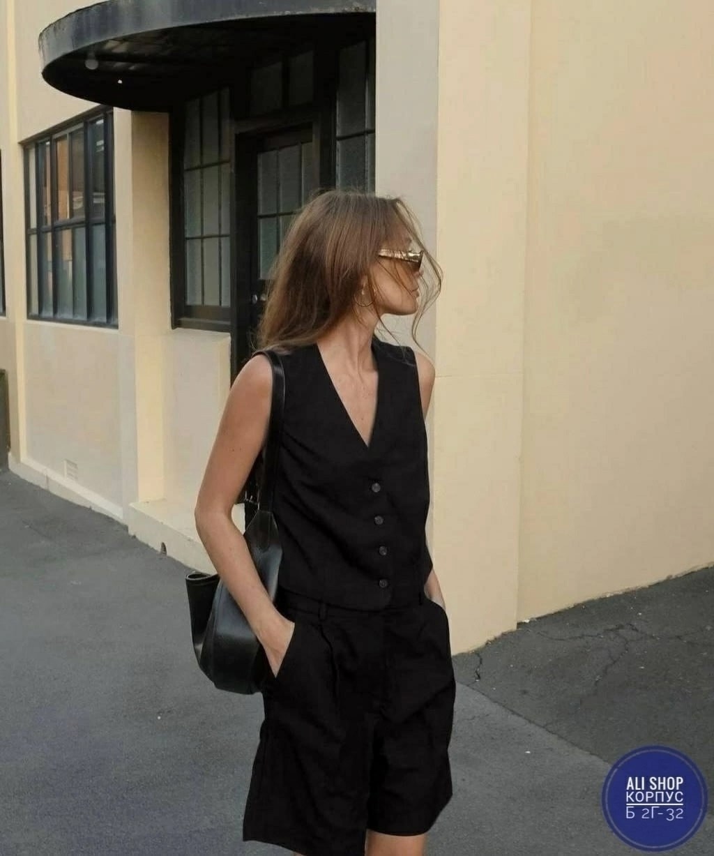 женские костюмы,костюм двойка женский с шортами,костюм с шортами и рубашкой летний,костюм с жилетом,костюм льняной женский летний жилет с шортами