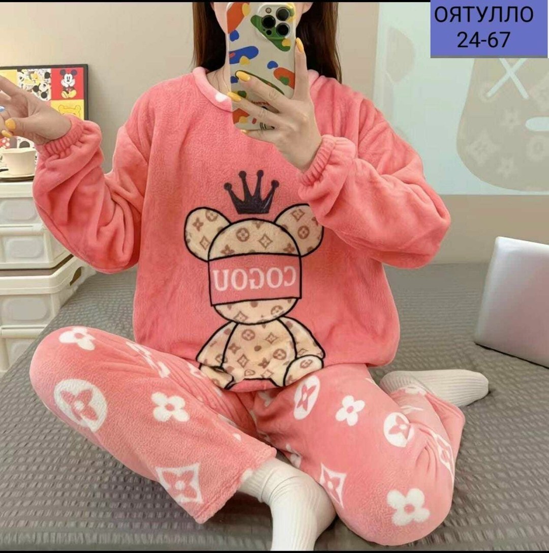 пижама женская со штанами теплая домашняя плюшевая,теплая пижама,пижама теплая плюшевая,пижама плюшевая теплая со штанами,пижама плюшевая