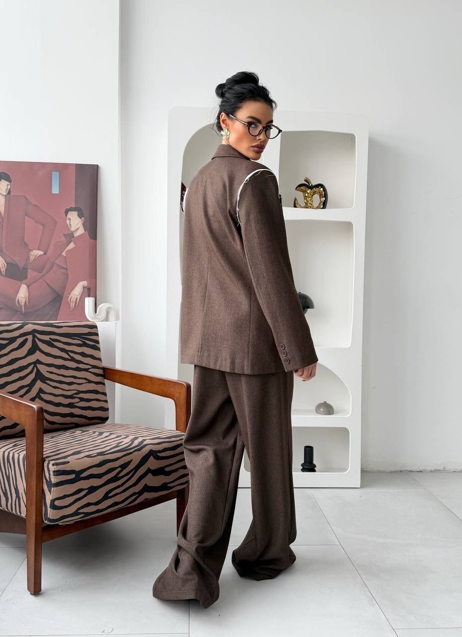 костюм брючный 1187 капучино anelli,костюм брючный,брючный костюм mislana 1031 коричневый,костюм с брюками,брючный комплект