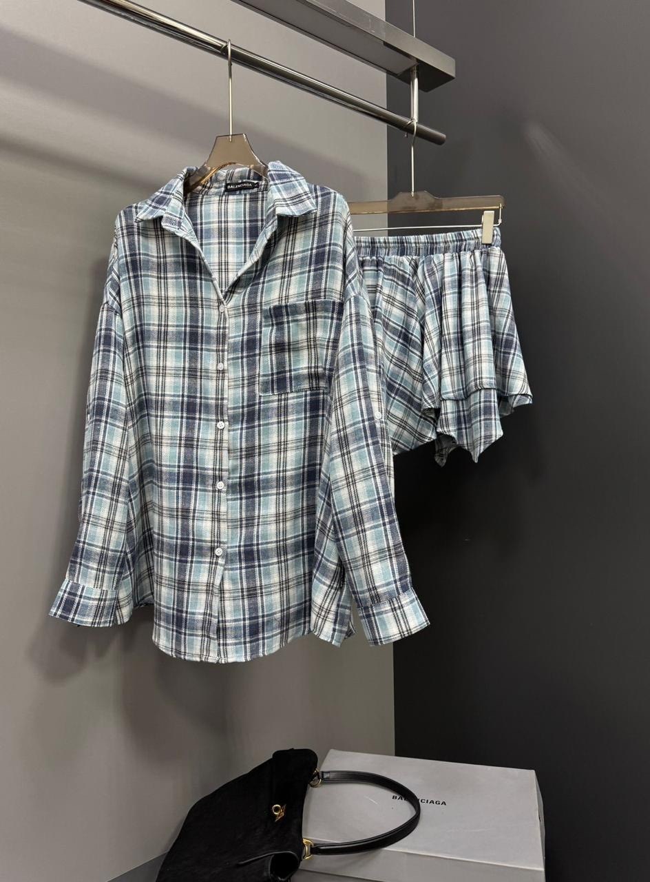 костюм с юбкой и рубашкой,костюм в клетку,костюм с юбкой в клетку,рубашка женская в клетку,костюм двойка с юбкой и рубашкой повседневный