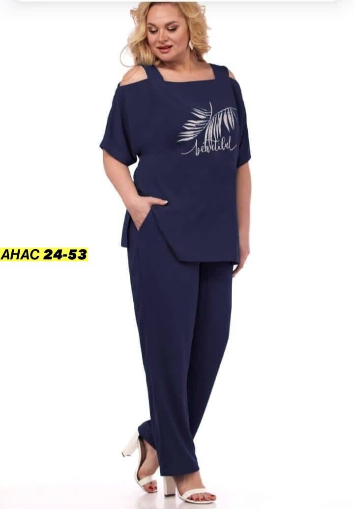 женские костюмы больших размеров,летние брючные костюмы для полных женщин,костюм двойка женский летний брючный,брючный комплект,костюм с брюками