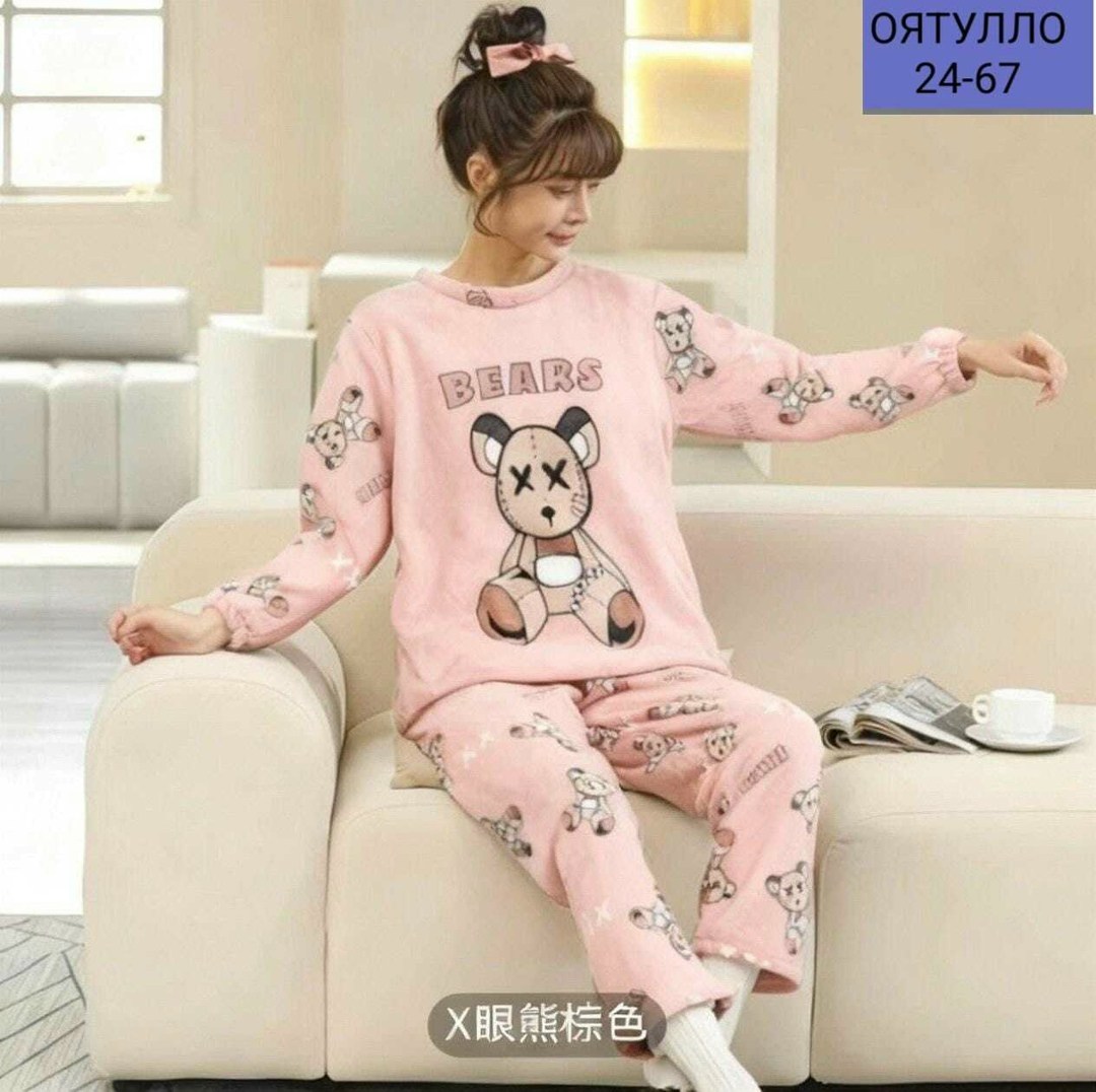 пижама женская со штанами теплая домашняя плюшевая,теплая пижама,пижама теплая плюшевая,пижама плюшевая теплая со штанами,пижама плюшевая