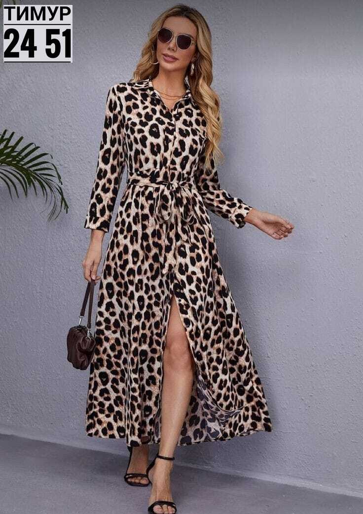 платье рубашка летнее,shein clasi платье-рубашка с леопардовым принтом с разрезом поясом,платье женская,платье с леопардовым принтом,модное платье