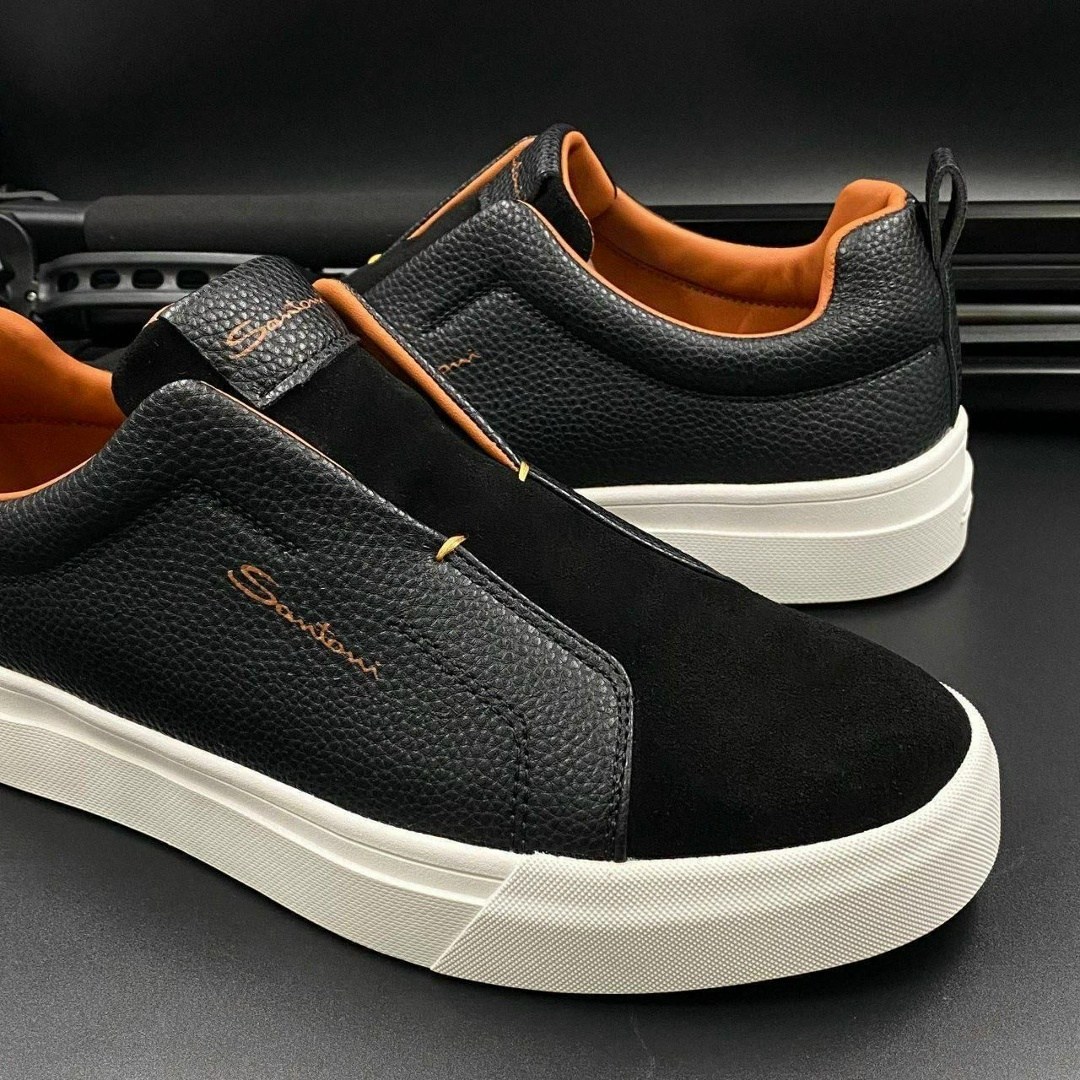 мужские слипоны,слипоны santoni,кеды мужские,мужская ,