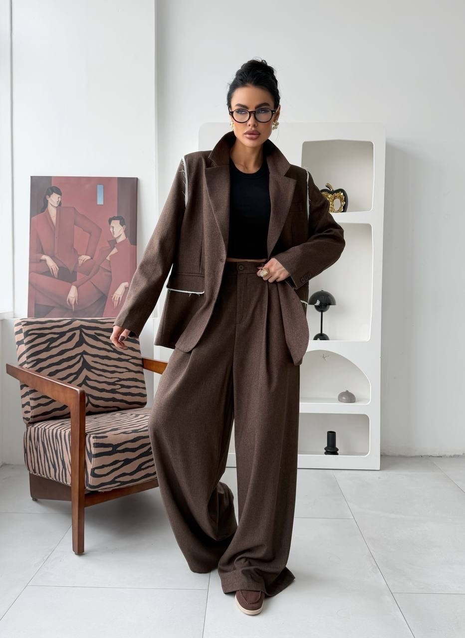 костюм брючный 1187 капучино anelli,костюм брючный,брючный костюм mislana 1031 коричневый,костюм с брюками,брючный комплект