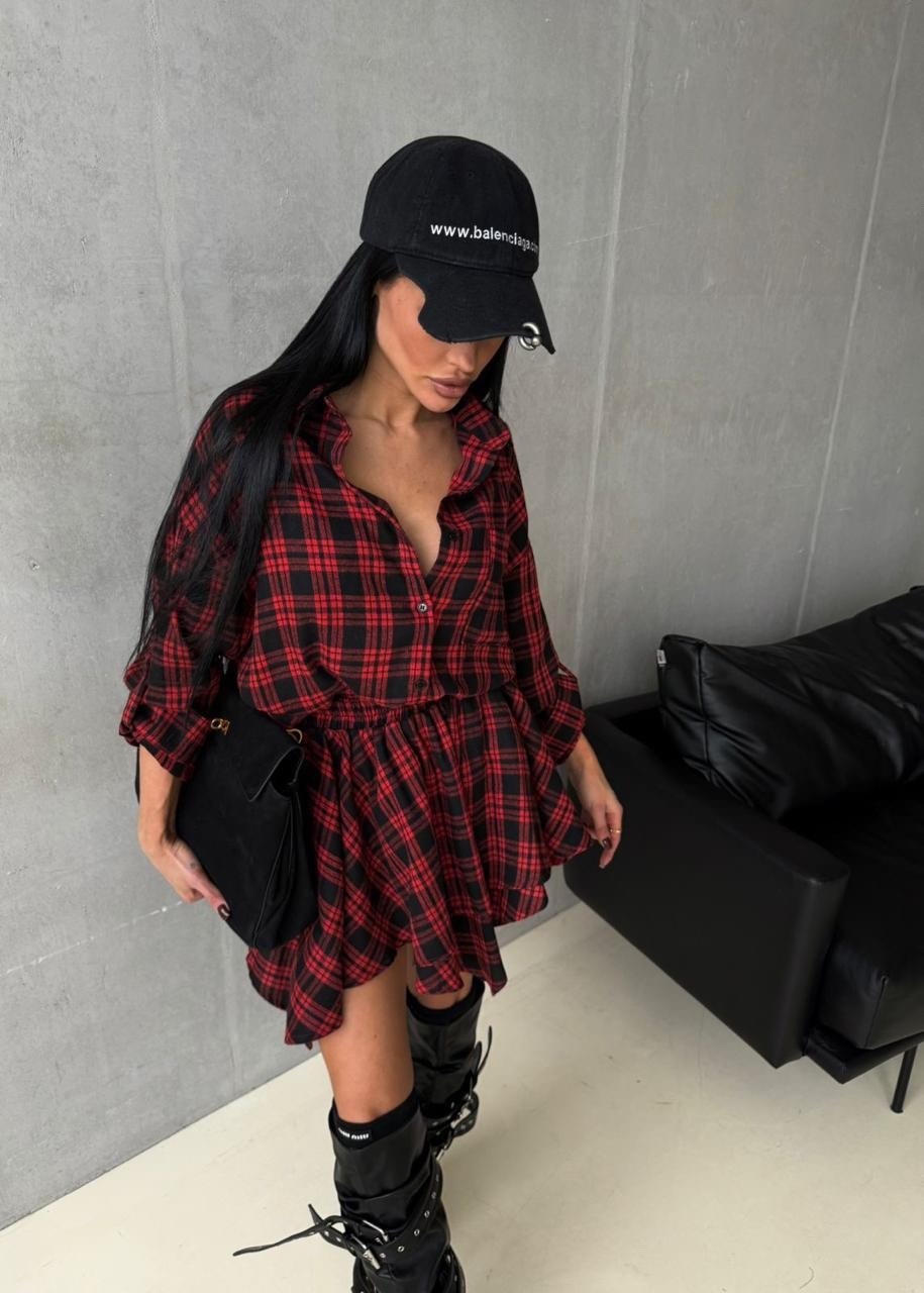 костюм в клетку,стильный костюм в клетку,костюм рубашка и юбка,костюм в клетку женский,костюм женский