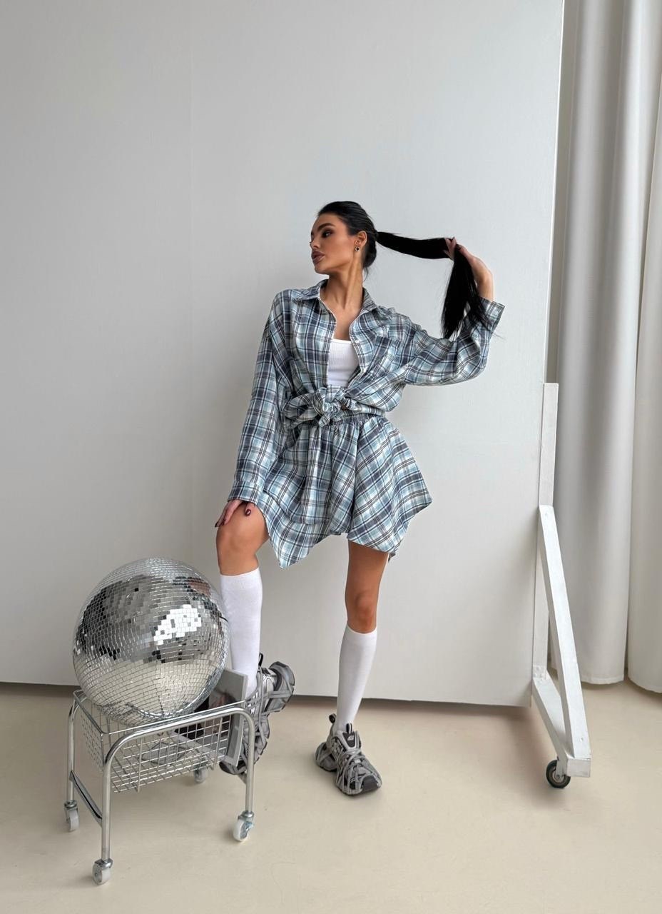 костюм с юбкой и рубашкой,костюм в клетку,костюм с юбкой в клетку,рубашка женская в клетку,костюм двойка с юбкой и рубашкой повседневный