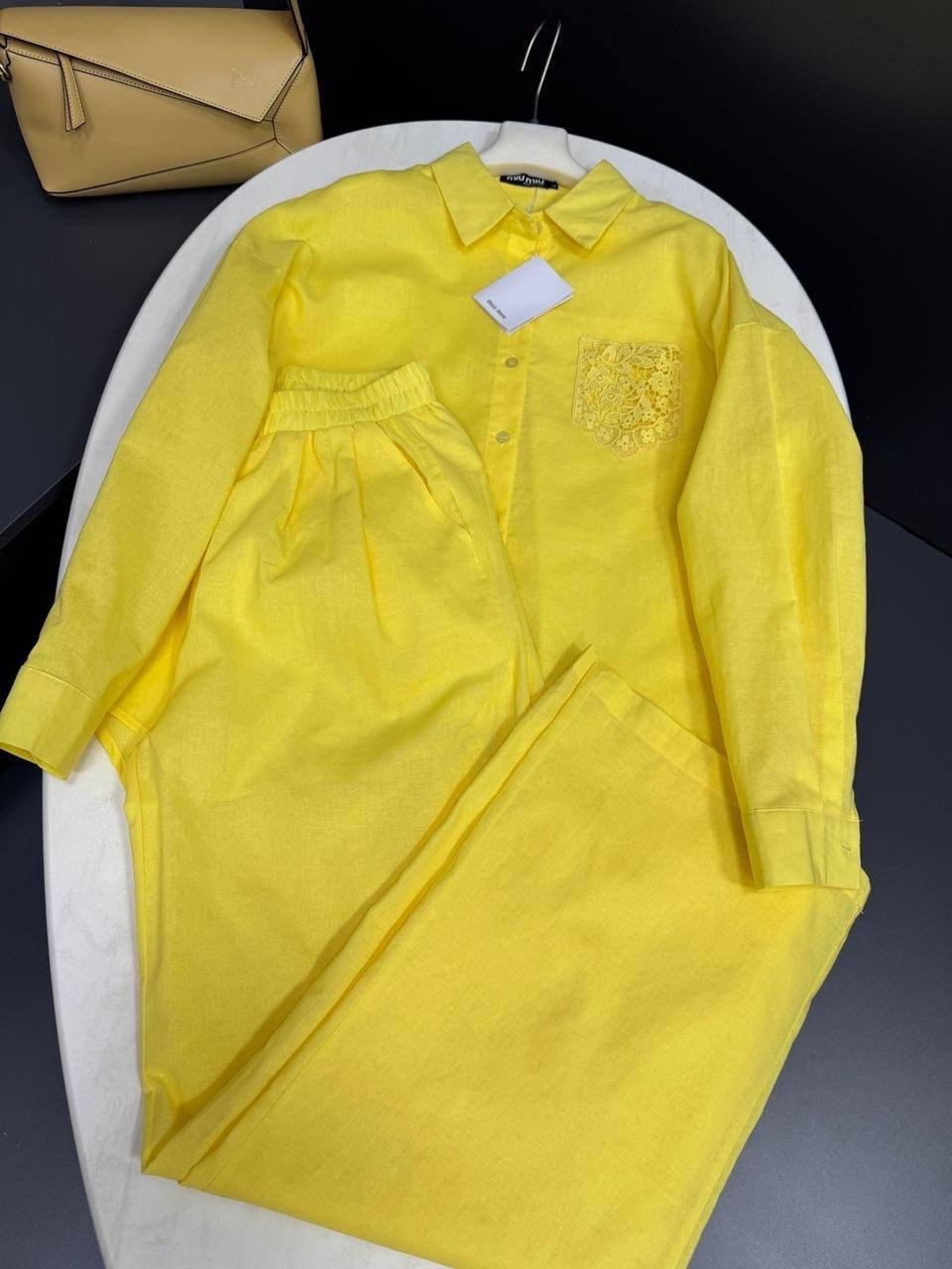 костюм желтый,женские костюмы,рубашка желтая,костюм,рубашка льняная