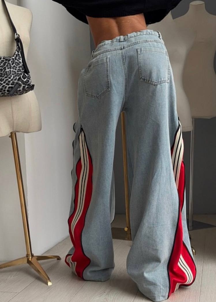 джинсы комбинированные,модные джинсы,спортивные джинсы,стильные джинсы,джинсы с лампасами