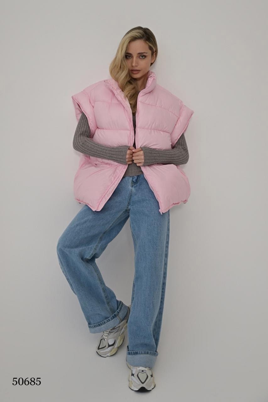 куртка демисезонная короткая оверсайз без капюшона tesvi & bosobu,жилет розовый,куртка оверсайз,жилетка,куртка демисезонная