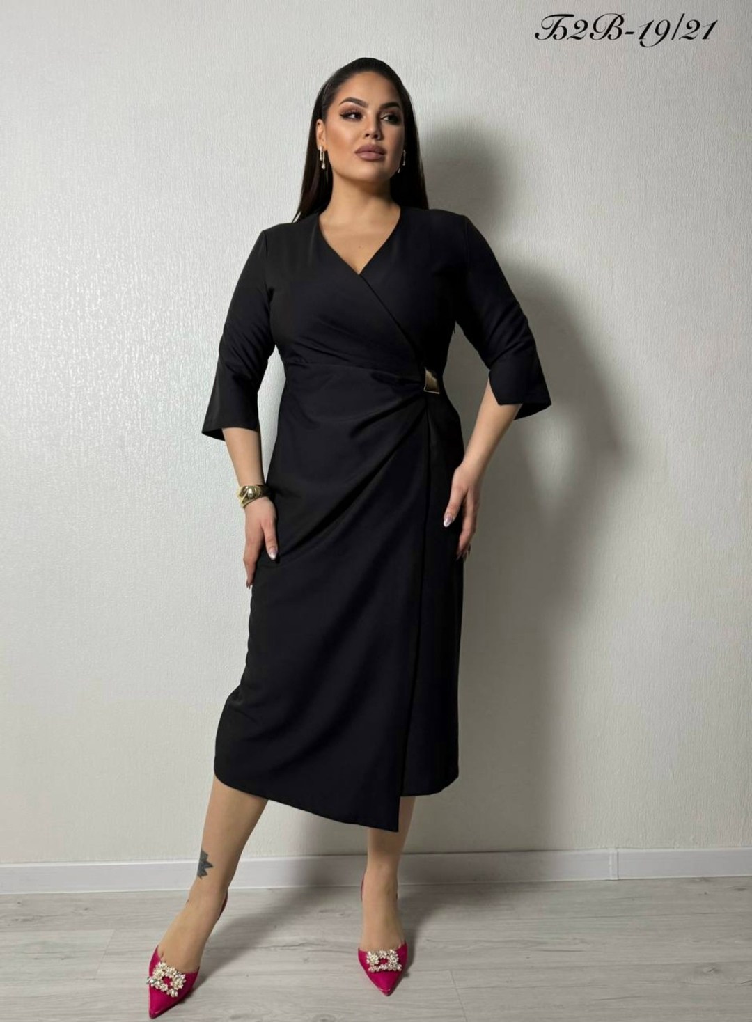 платье asv 2772 черный размер 50-60,платье с запахом для полных женщин,элегантное платье с запахом,женское платье,платье
