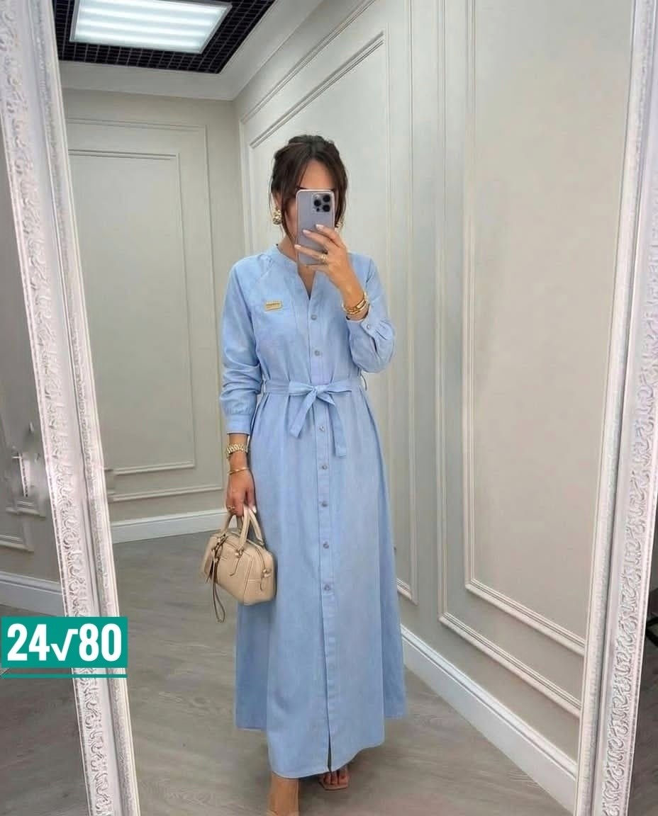 джинсовое платье-рубашка длины миди,джинсовое платье женское,джинсовое платье,платье рубашка джинсовое длинное офисное макси в пол aisha collection,стильное джинсовое платье