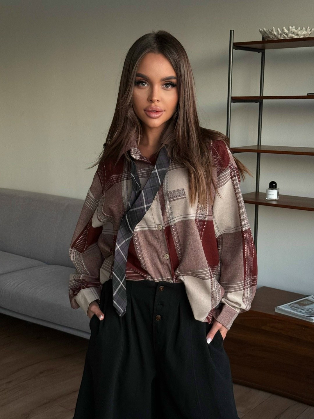 рубашка женская оверсайз в клетку,женская тёплая рубашка в клетку оверсайз,женская рубашка в клетку,рубашка в клетку оверсайз,рубашка в клетку оверсайз летняя esstobee