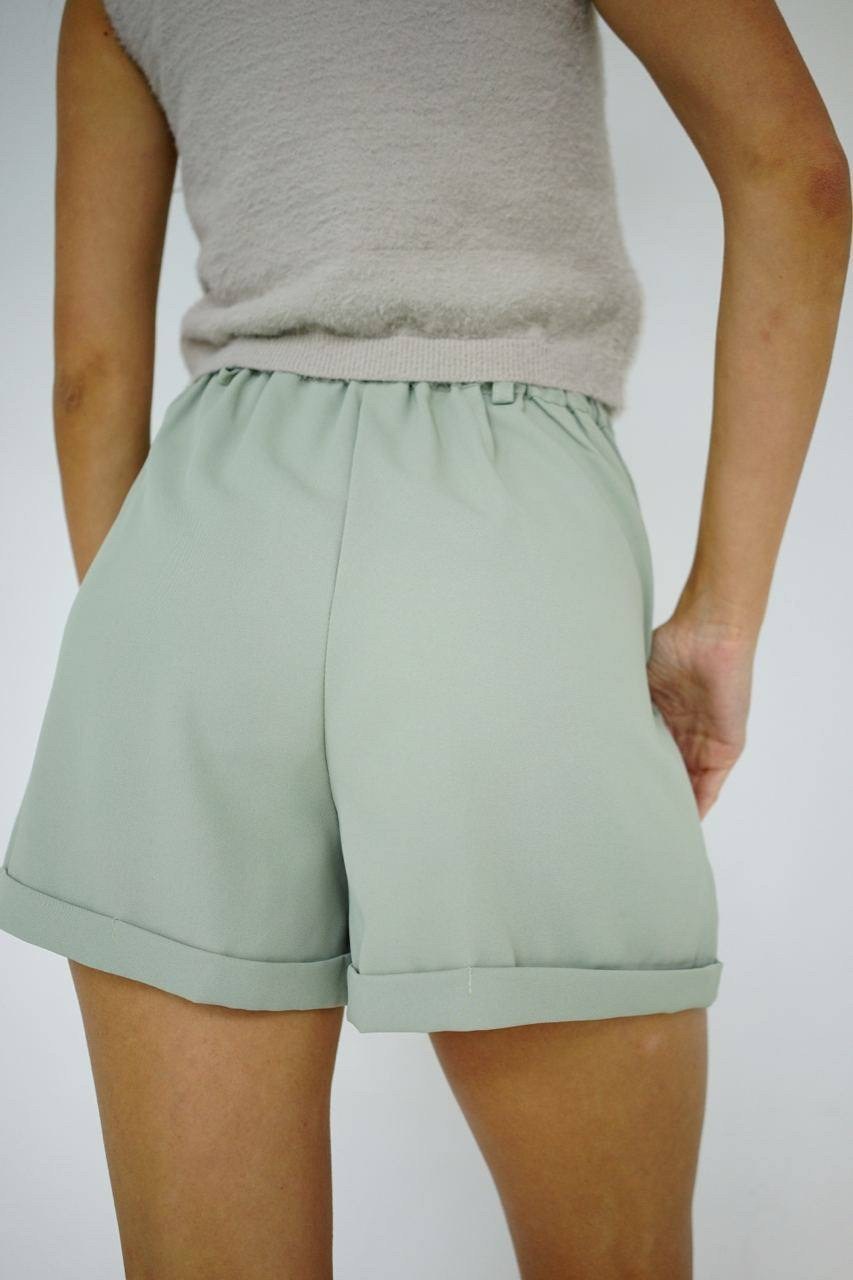 женские шорты,повседневные шорты,трикотажные шорты,свободные шорты,зеленые шорты