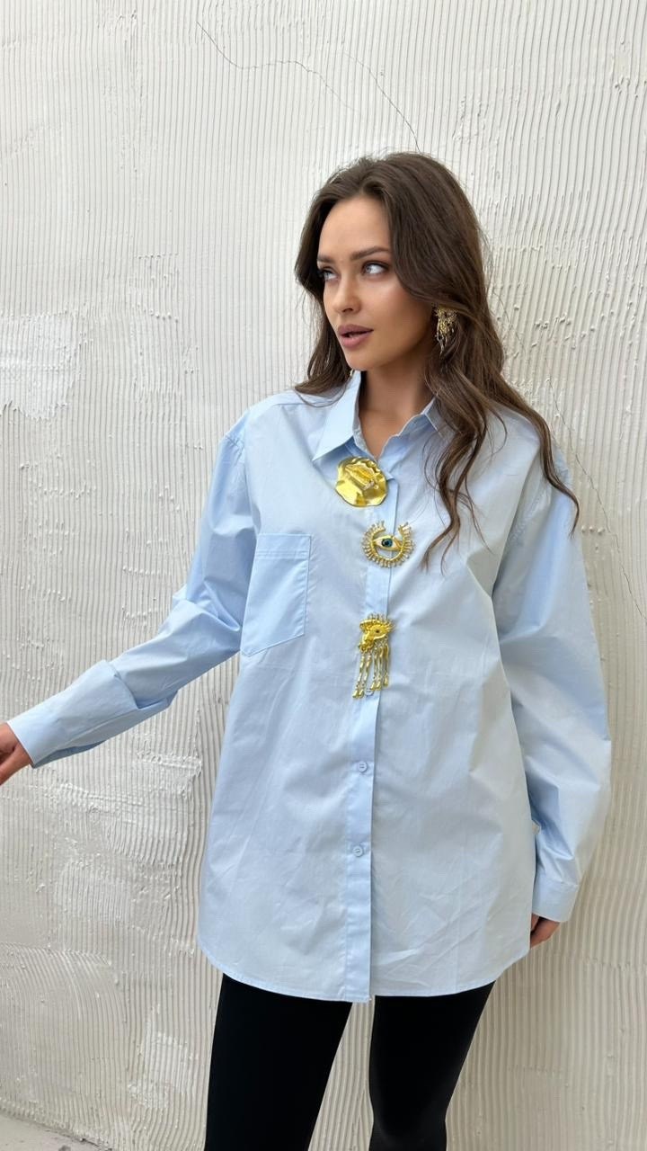рубашка gizart 15357 голубая,рубашка голубая,женская рубашка,рубашка dilanavip 2062 голубая,рубашка s.o.l o me м-1694 светло-голубая