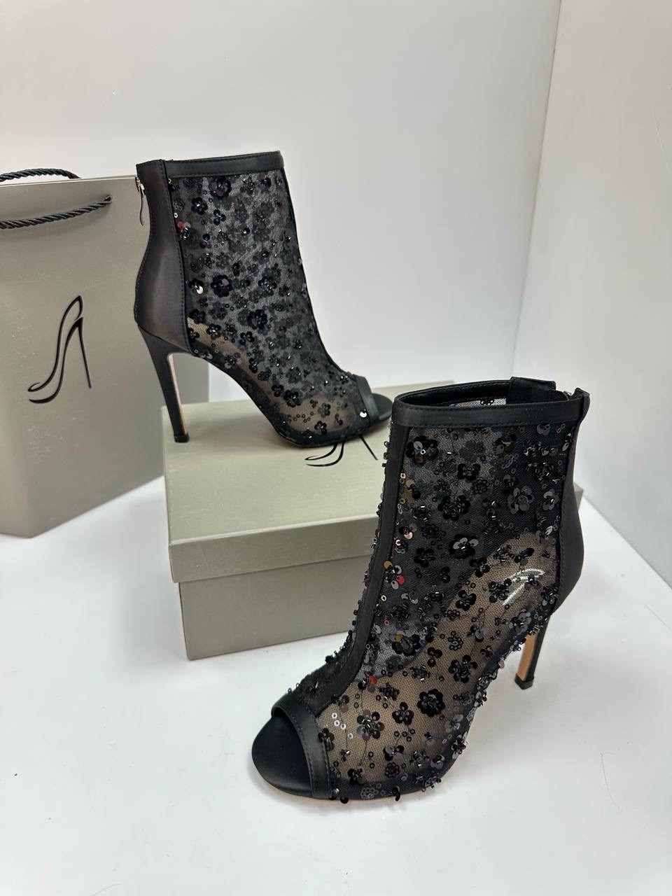 ,женская ,летние ботильоны, на каблуках,ботильоны сетка