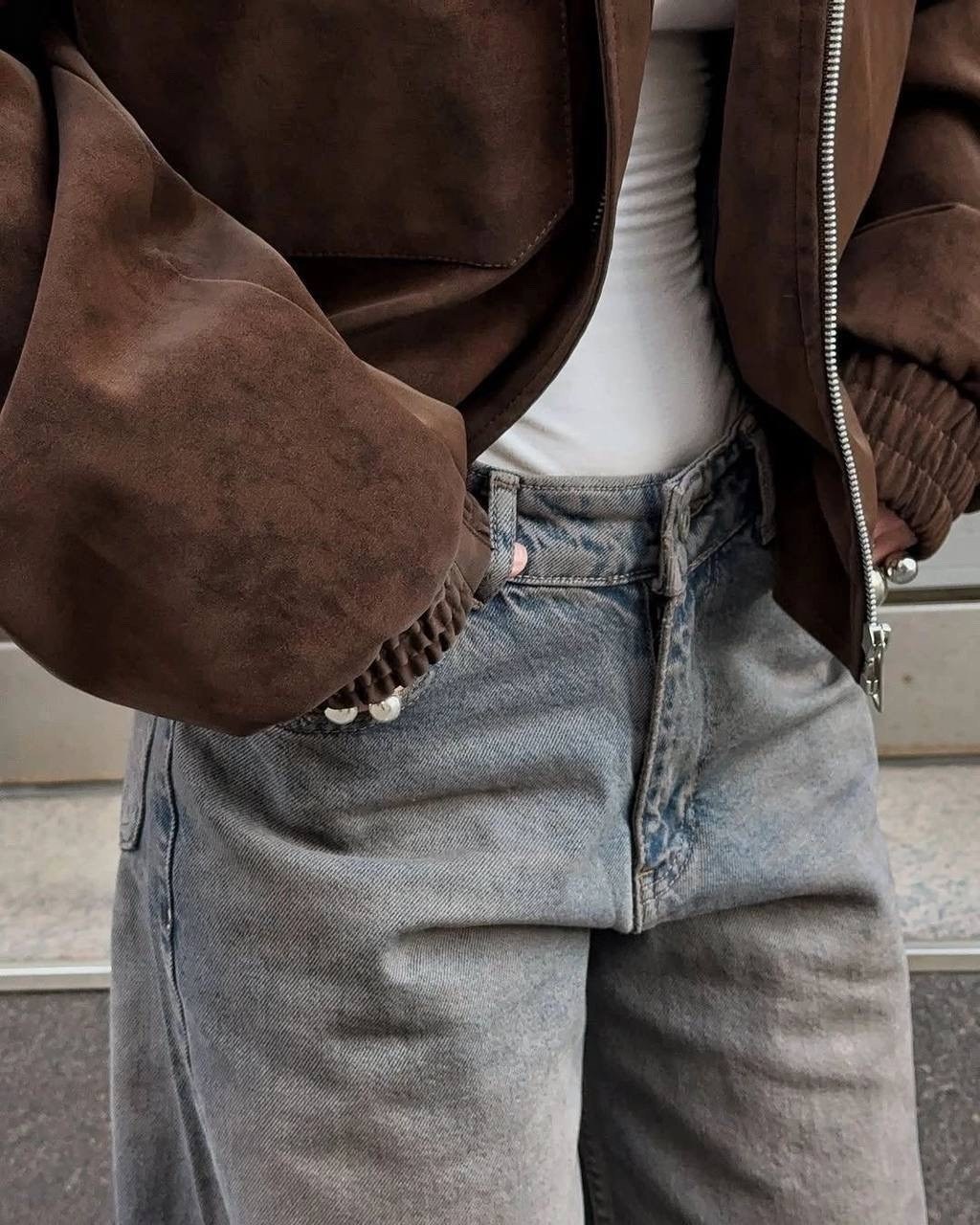 замшевая куртка,куртка из замши,повседневная куртка,куртка оверсайз,оверсайз джинсы