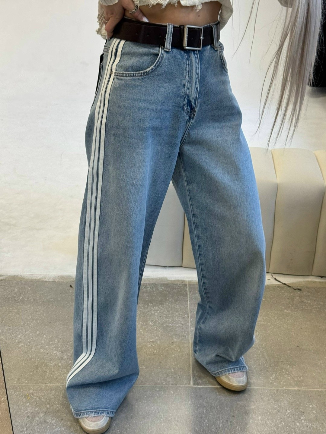 широкие джинсы,джинсы balenciaga,корейские модные мешковатые джинсы y2k в синюю полоску,женские полосатые джинсы y2k в стиле харадзюку 90-х,джинсы balenciaga adidas