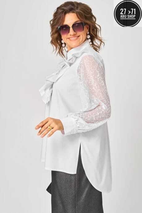 блуза eva grant,белая блуза,блуза svetlana-style 2168 белый_серый,блуза,белая блузка