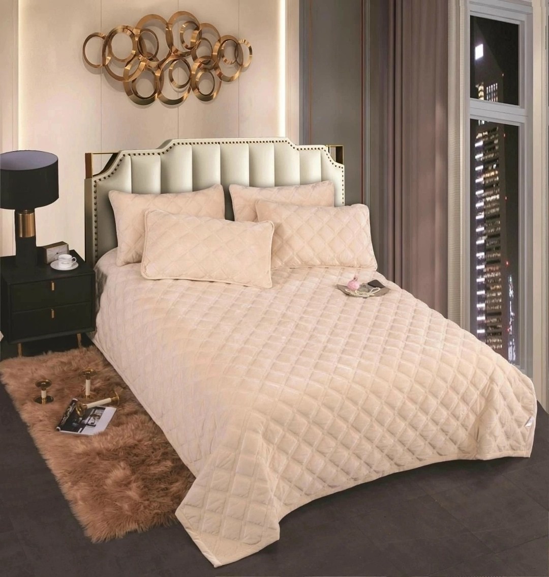 покрывало велюровое стеганое 220 240,велюровые покрывала,покрывало велюр,плед велюр 220х240,покрывало велюр стеганое "бежевое"