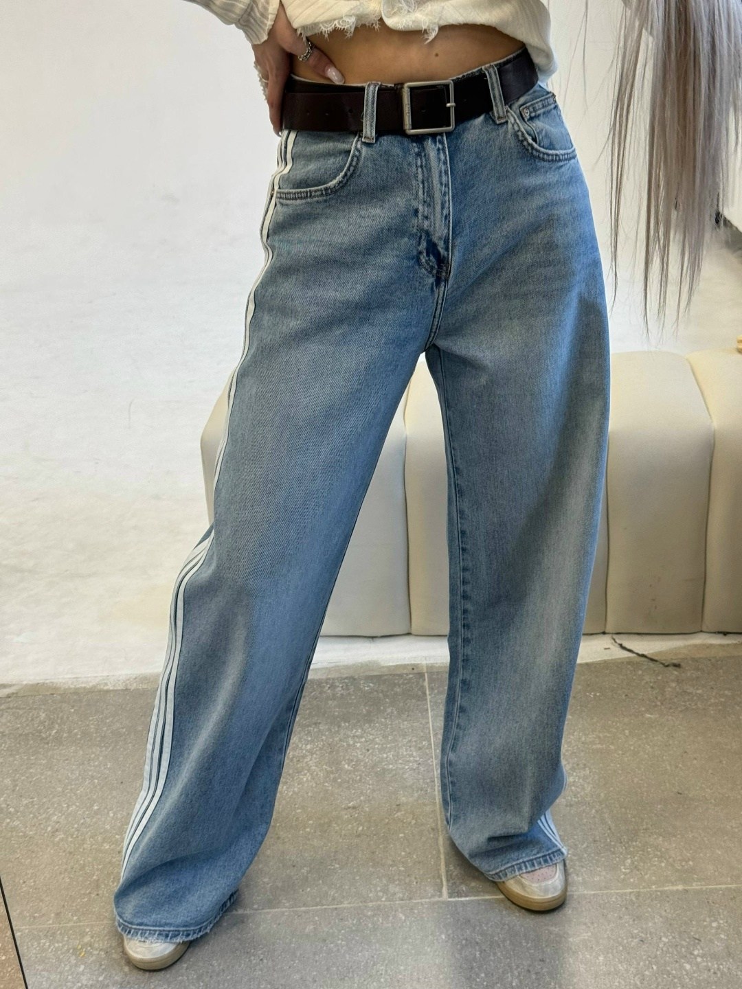 широкие джинсы,джинсы balenciaga,корейские модные мешковатые джинсы y2k в синюю полоску,женские полосатые джинсы y2k в стиле харадзюку 90-х,джинсы balenciaga adidas