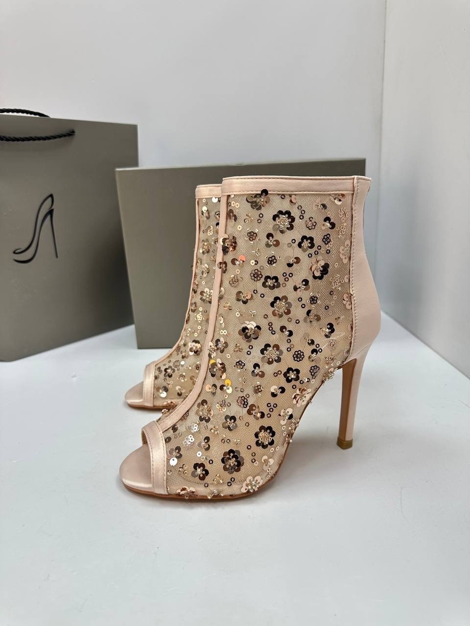 ,женская ,летние ботильоны, на каблуках,ботильоны сетка