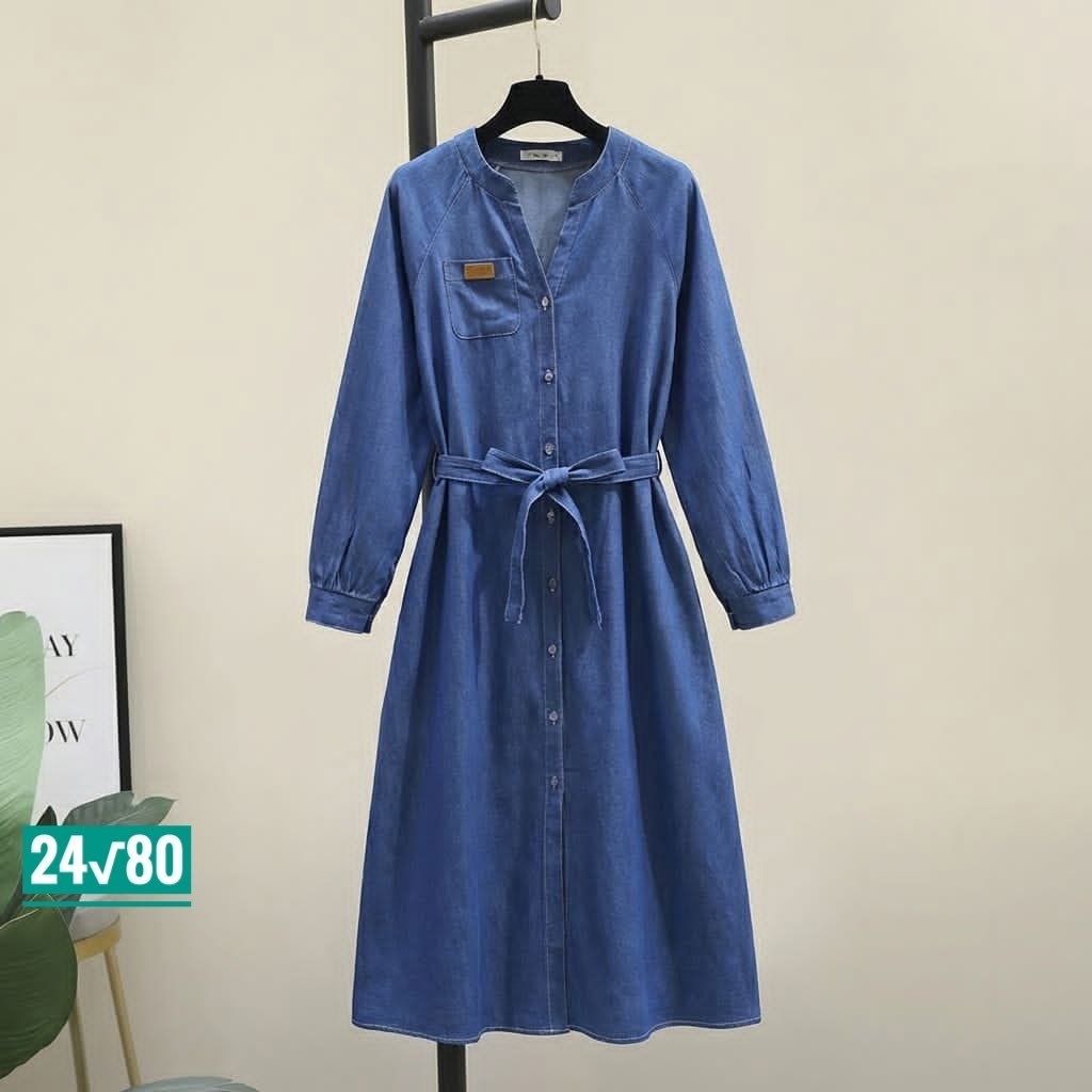 джинсовое платье-рубашка длины миди,джинсовое платье женское,джинсовое платье,платье рубашка джинсовое длинное офисное макси в пол aisha collection,стильное джинсовое платье