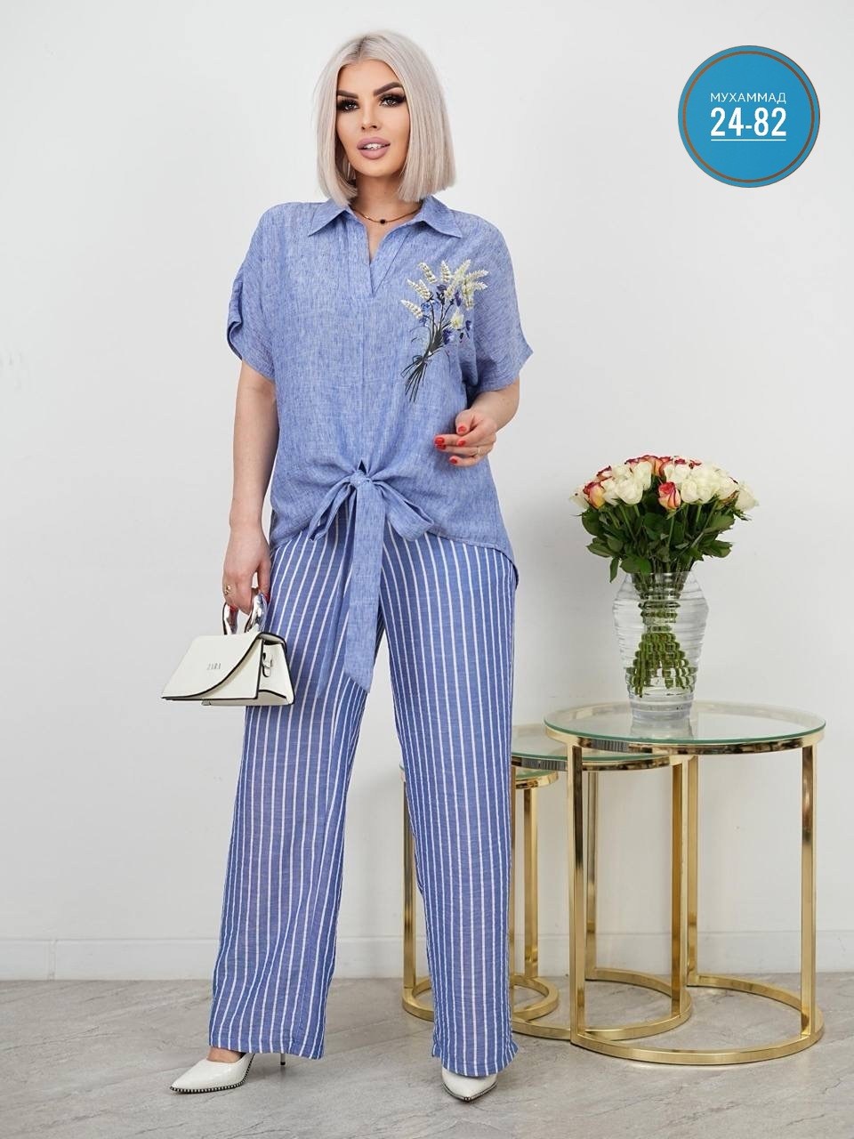 костюм брючный,костюм лен,костюм классический,брючный костюм женский больших размеров final style,стильный костюм