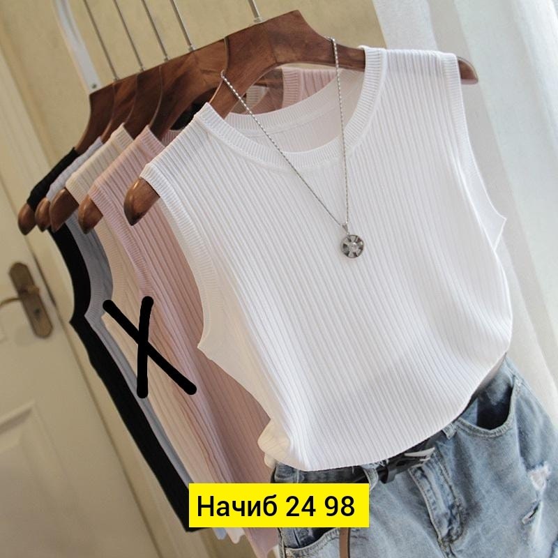 летние топы без рукавов,блузка с круглым вырезом,трикотажный топ,летние женские топы,вязаные жилеты