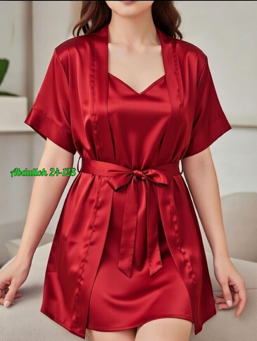 атласный халат,халат женский,женский домашний халат,халат с поясом,женский шелковый халат