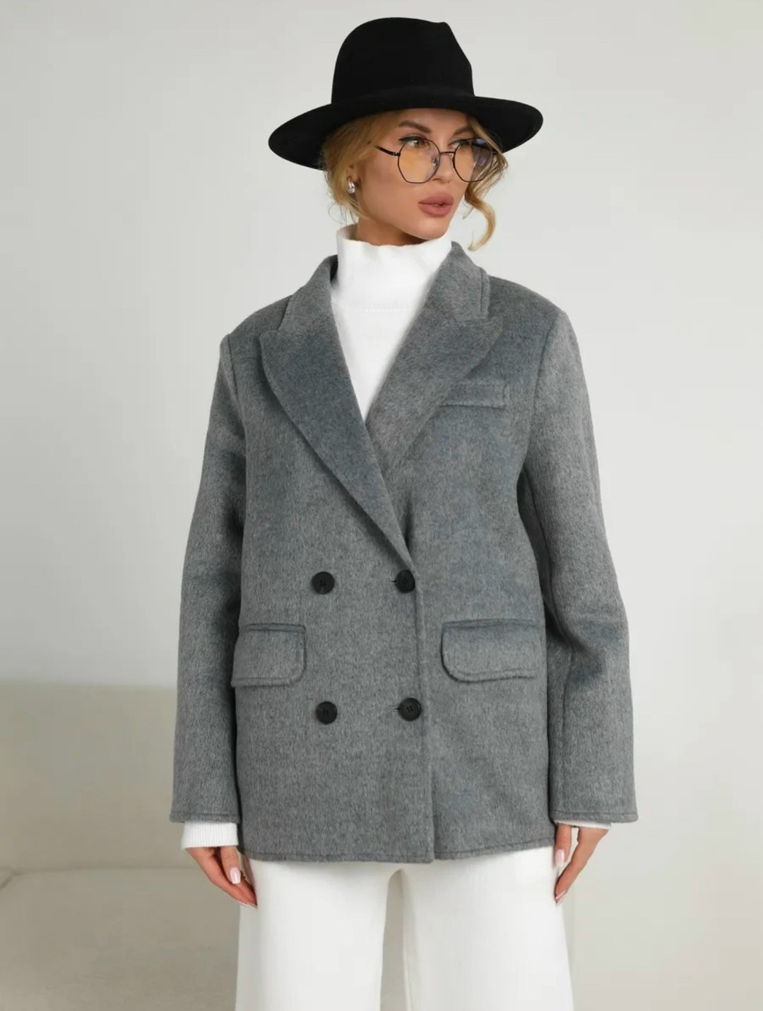 полупальто,пальто двубортное серое из пальтовой шерсти dava 7005,пальто пиджак,пальто dava 7005 серый,серое пальто