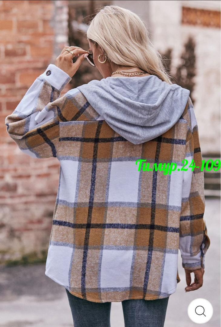 рубашка теплая,рубашка с капюшоном,рубашка женская оверсайз теплая в клетку,рубашка женская,рубашка женская теплая