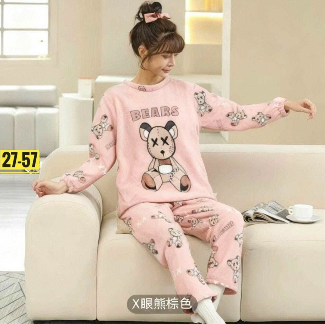 пижама женская со штанами теплая домашняя плюшевая,пижама теплая плюшевая,теплая пижама,пижама плюшевая теплая со штанами,фланелевая теплая пижама для женской мягкой