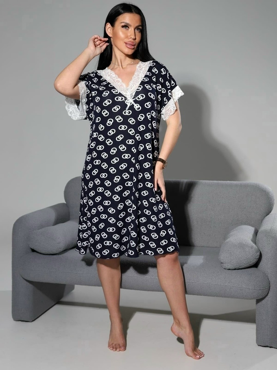 туника женская,туника домашняя большие размеры ivcapriz,туника женская трикотаж,туника черная,женский халат